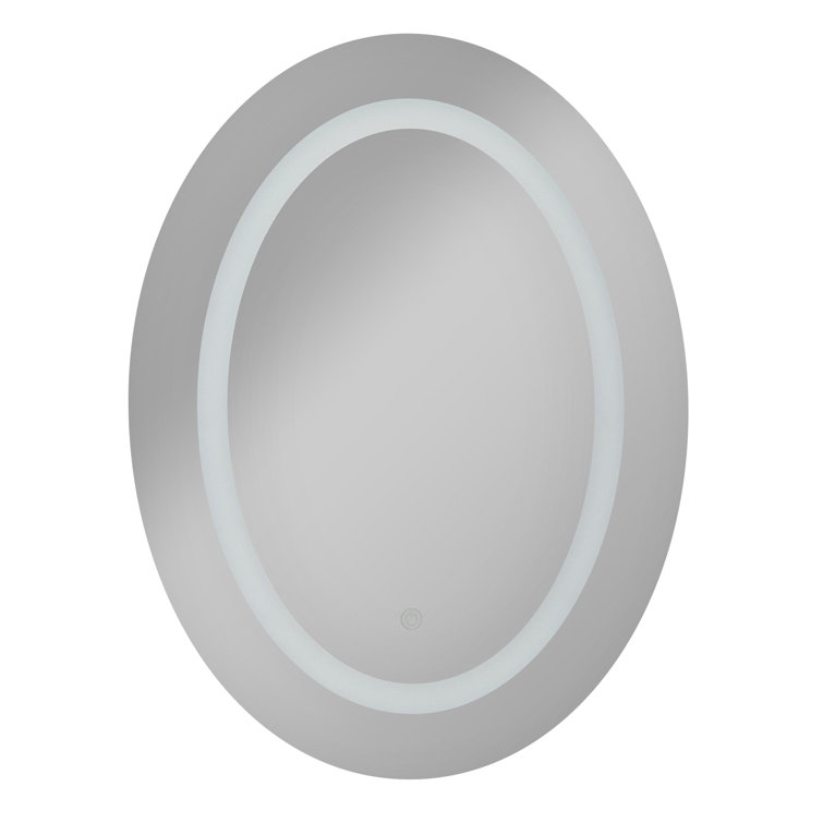 Ivy Bronx Battery Or USB Powered Oval LED Bathroom Vanity Frameless Mirror 18 X 24 & Reviews
